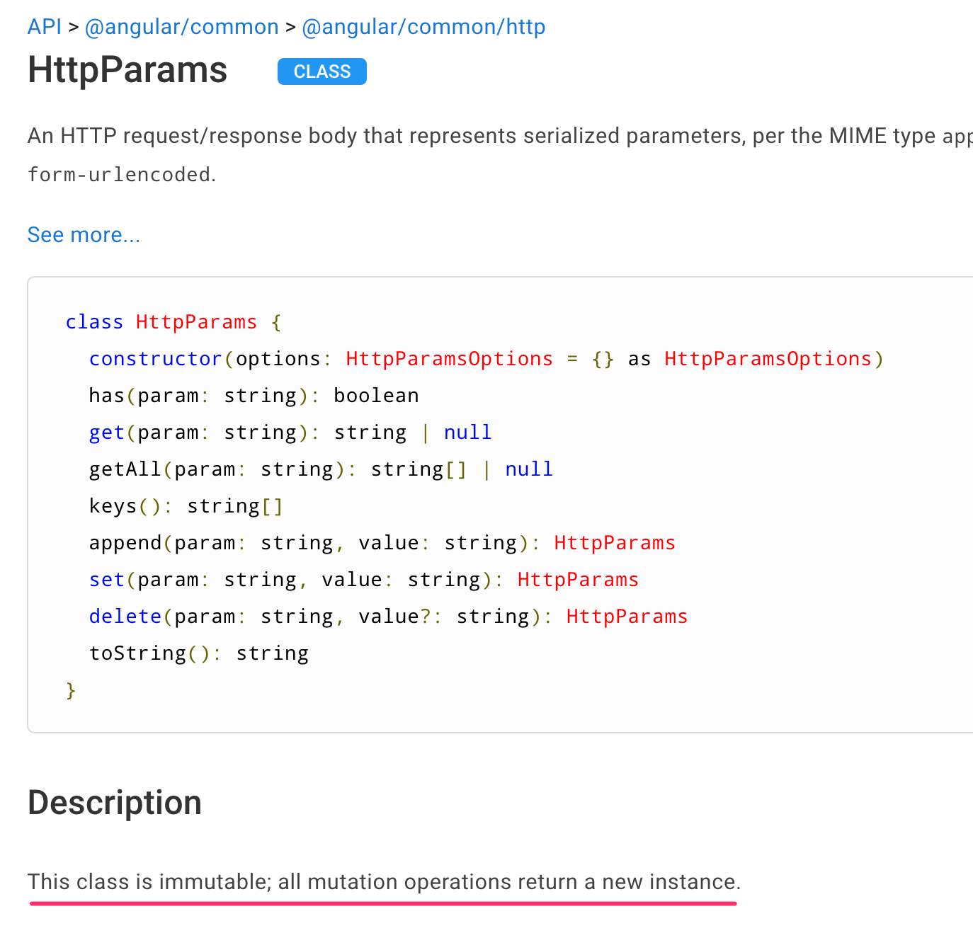 Creating a URL with HttpParams in Angular