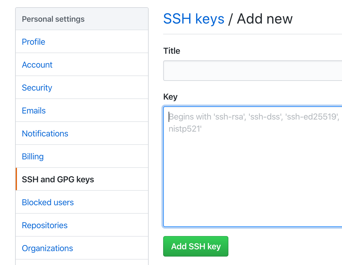 Adding a new SSH Key in GitHub