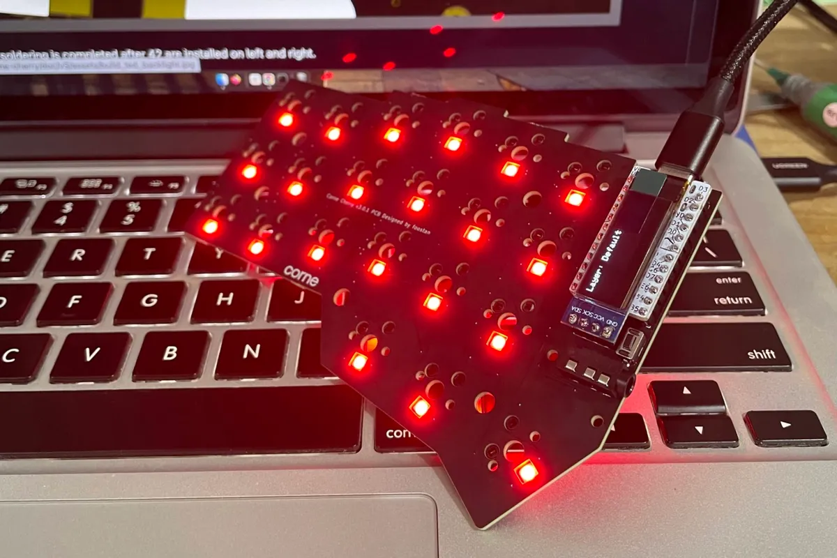Per-key LEDs of the Corne Keyboard