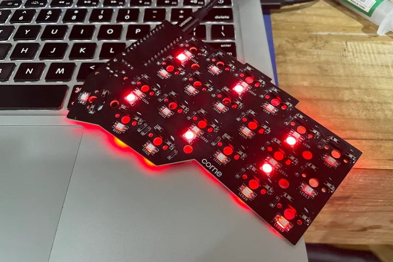 Underglow LEDs of the Corne Keyboard