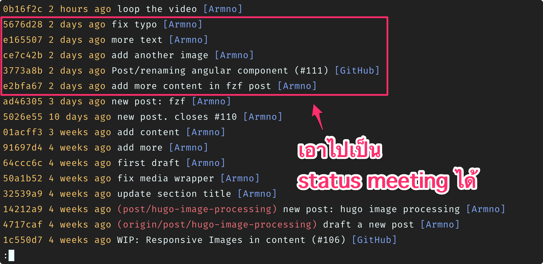 รูป output จาก git ldm