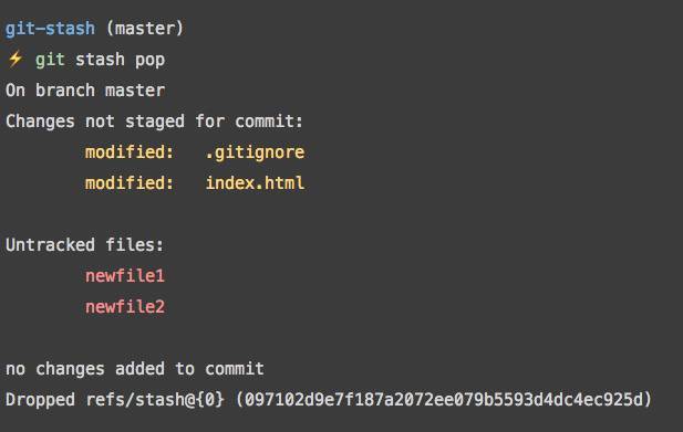 git stash pop with untracked file