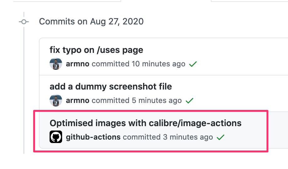 new commit created by github actions