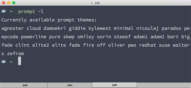 output จาก prompt -l