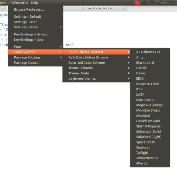 Sublime Text color schemes