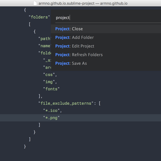 ใช้ประโยชน์จาก Project Settings ใน Sublime Text