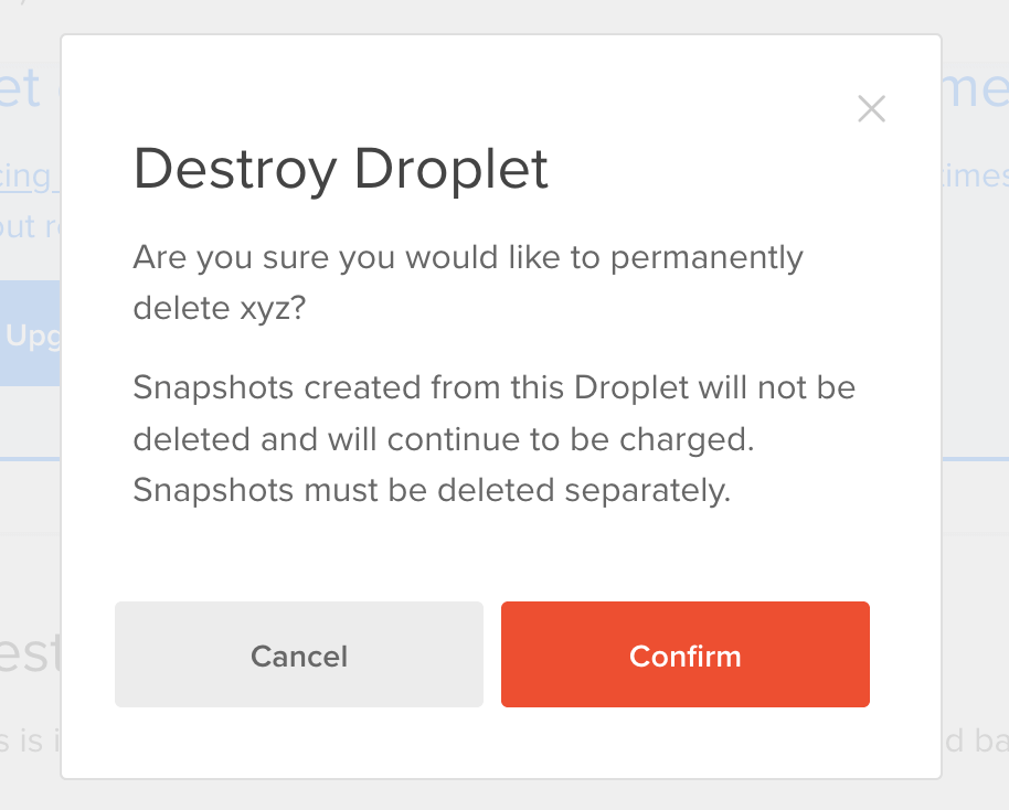 destroying DigitalOcean droplet