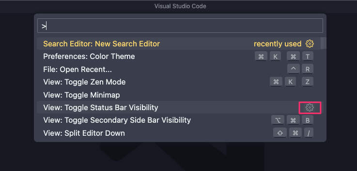 configure shortcut menu